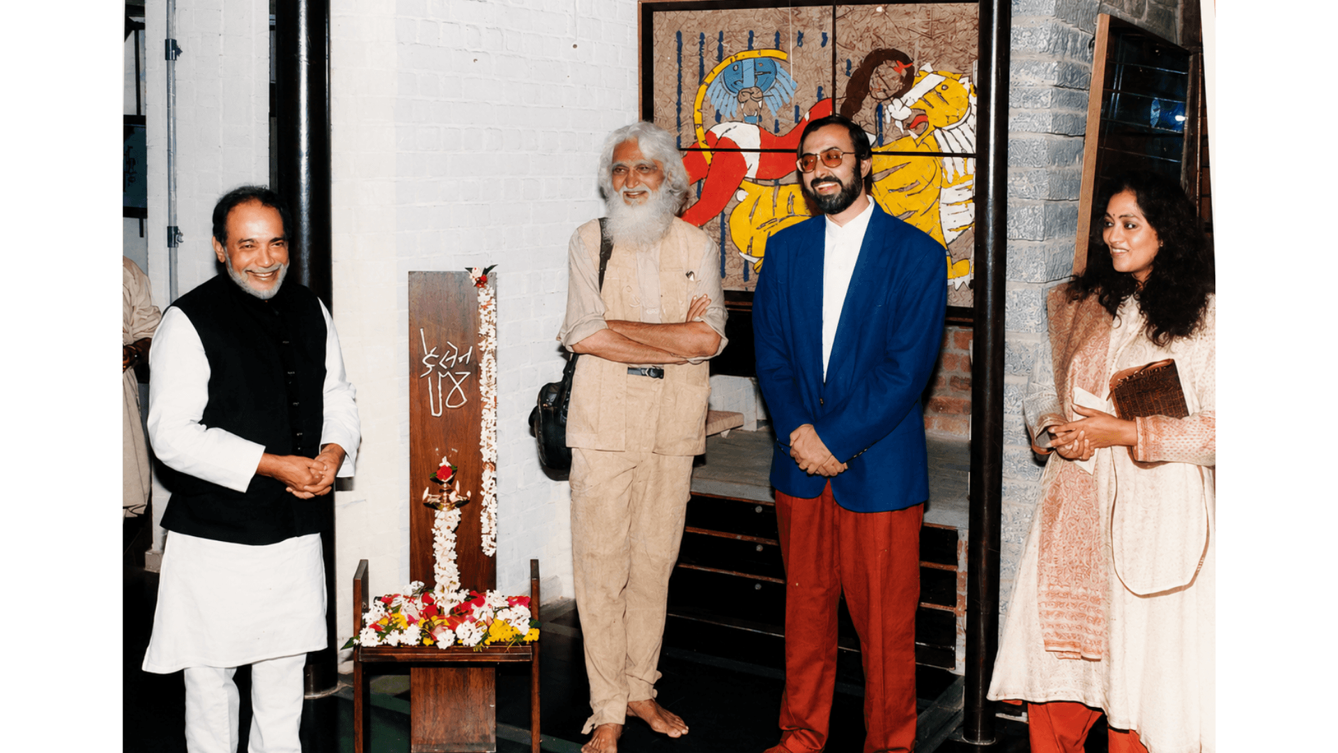 Archival photograph — Inaugurating an art exhibition — a lifelong patron of the arts
