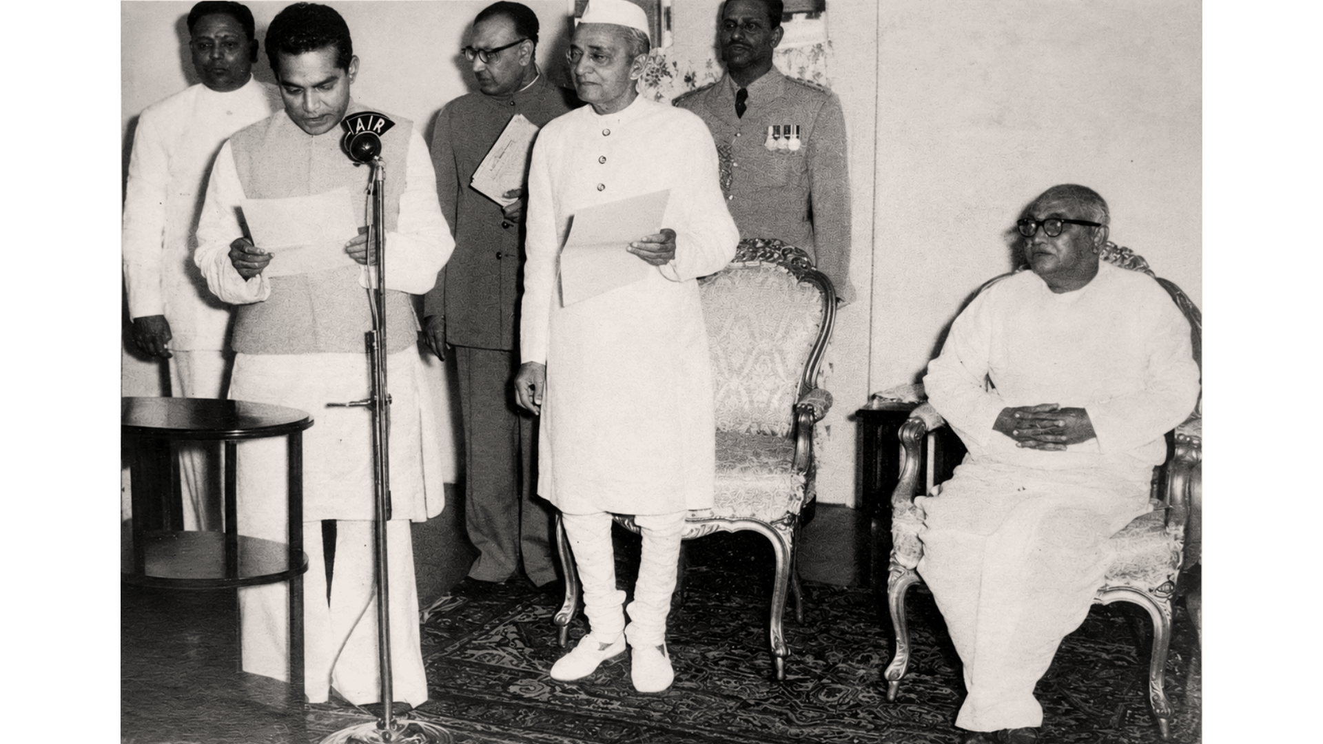 Archival photograph — Taking the oath of office as a minister